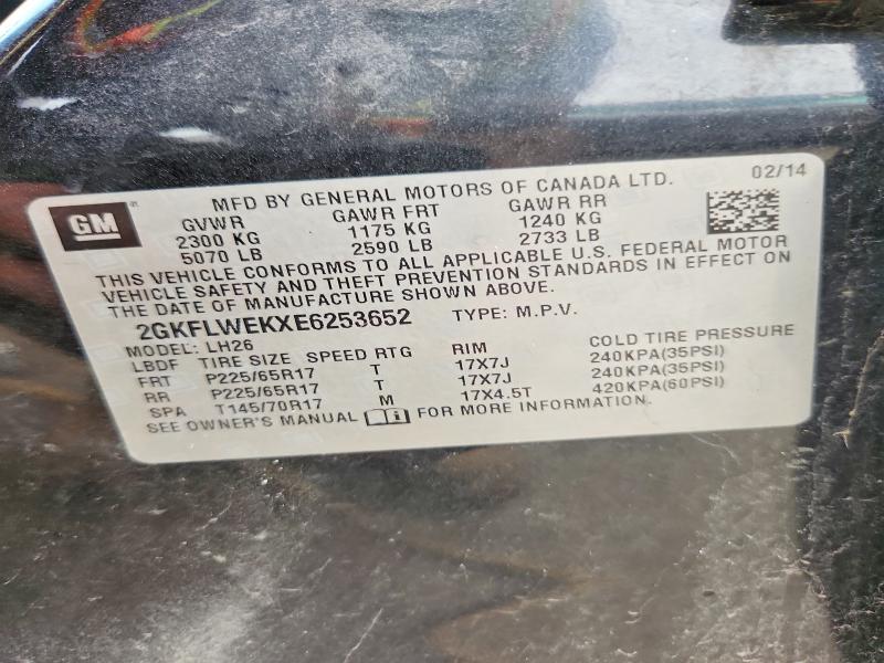 63600796 :رقم المزاد ، 2GKFLWEKXE6253652 vin ، 2014 Gmc Terrain مزاد بيع