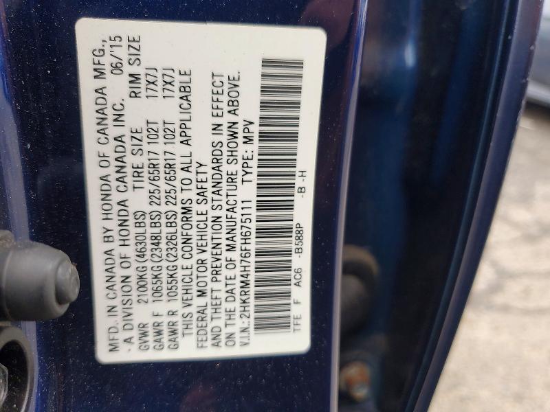Aukcja sprzedaży 2015 Honda Cr-v, vin: 2HKRM4H76FH675111, numer aukcji: 59813626