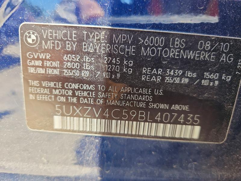 62350806 :رقم المزاد ، 5UXZV4C59BL407435 vin ، 2011 Bmw X5 مزاد بيع