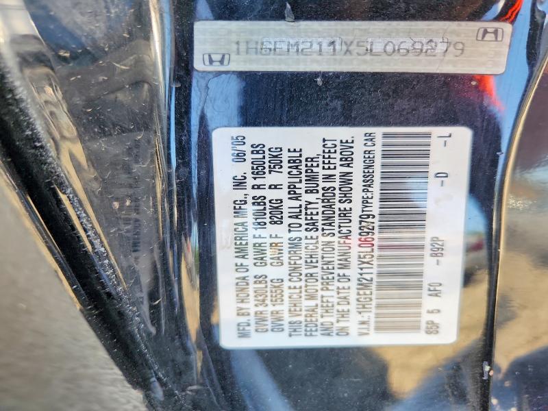 Aukcja sprzedaży 2005 Honda Civic, vin: 1HGEM211X5L069279, numer aukcji: 62326906