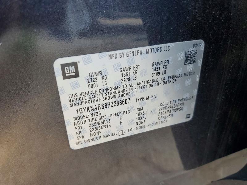 Продажа на аукционе авто 2017 Cadillac Xt5, vin: 1GYKNARS8HZ268607, номер лота: 59555926