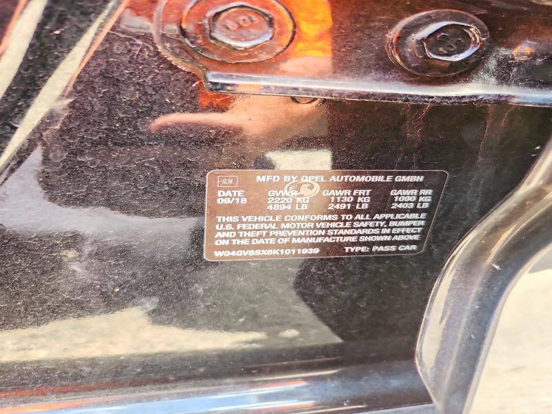59383136 :رقم المزاد ، W04GV8SX6K1011939 vin ، 2019 Buick Regal Tourx مزاد بيع