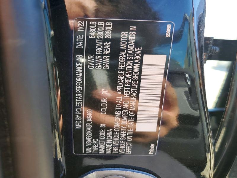 60081966 :رقم المزاد ، YSMEG3KA8PL146460 vin ، 2023 Polestar 2 مزاد بيع
