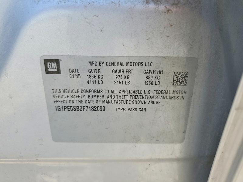 63331476 :رقم المزاد ، 1G1PE5SB3F7182099 vin ، 2019 Chevrolet Cruze مزاد بيع