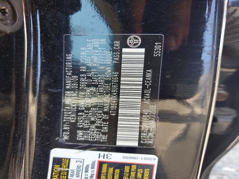 Aukcja sprzedaży 2009 Toyota Camry, vin: 4T1BE46K49U876646, numer aukcji: 59663756