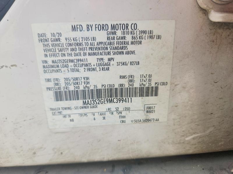 Продаж на аукціоні авто 2021 Ford Ecosport, vin: MAJ3S2GE9MC399411, номер лоту: 60966796