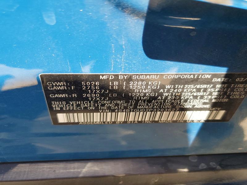 Продаж на аукціоні авто 2023 Subaru Outback, vin: 4S4BTGUD2P3203627, номер лоту: 62413016