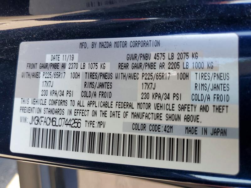 Aukcja sprzedaży 2020 Mazda Cx-5, vin: JM3KFACM6L0744256, numer aukcji: 62519806