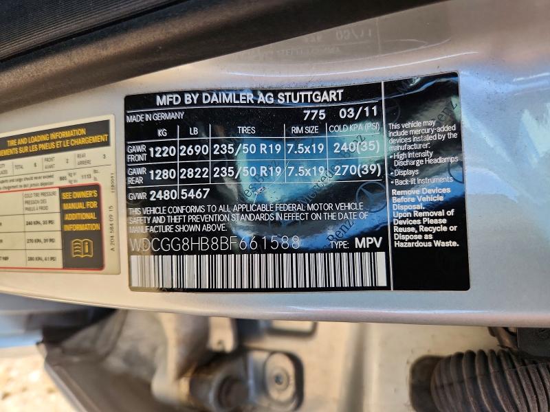 62725036 :رقم المزاد ، WDCGG8HB8BF661588 vin ، 2011 Mercedes-benz Glk مزاد بيع