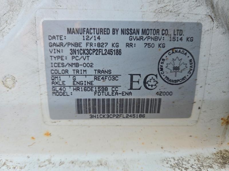 Продаж на аукціоні авто 2015 Nissan Micra, vin: 3N1CK3CP2FL245186, номер лоту: 60464376