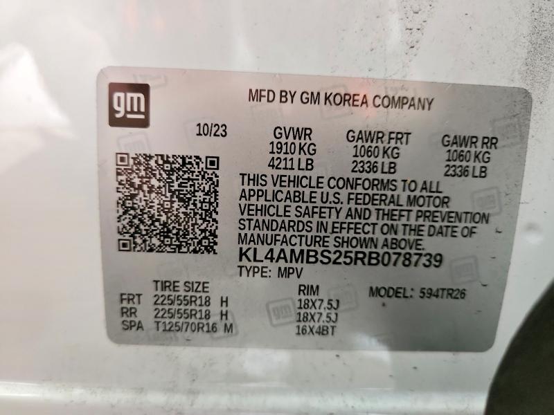 2024 Buick Encore Gx მანქანა იყიდება აუქციონზე, vin: KL4AMBS25RB078739, აუქციონის ნომერი: 61105276
