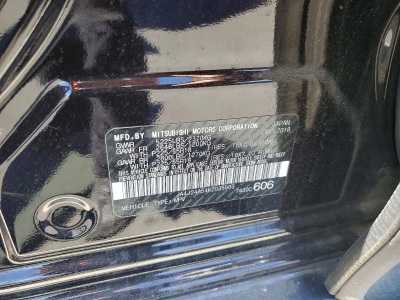 Продаж на аукціоні авто 2019 Mitsubishi Outlander, vin: JA4J24A54KZ035603, номер лоту: 63083776