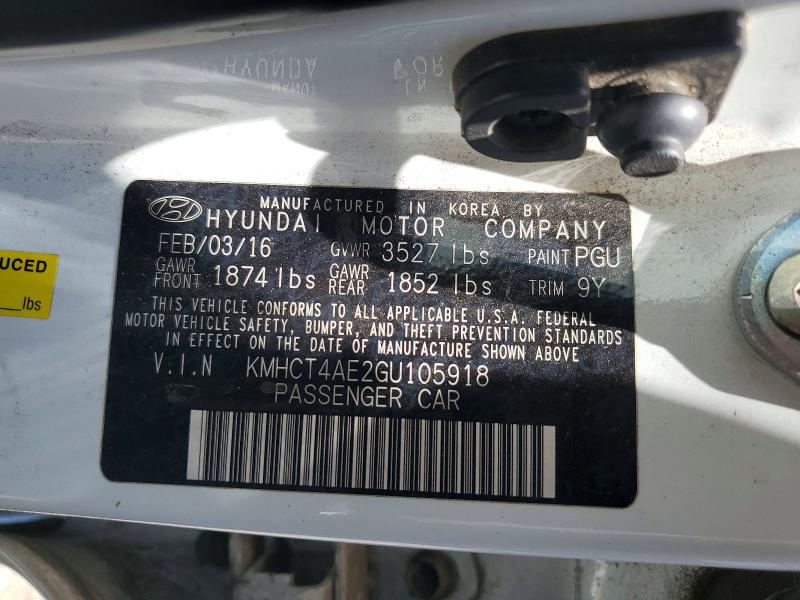 Продажа на аукционе авто 2016 Hyundai Accent, vin: KMHCT4AE2GU105918, номер лота: 59735986