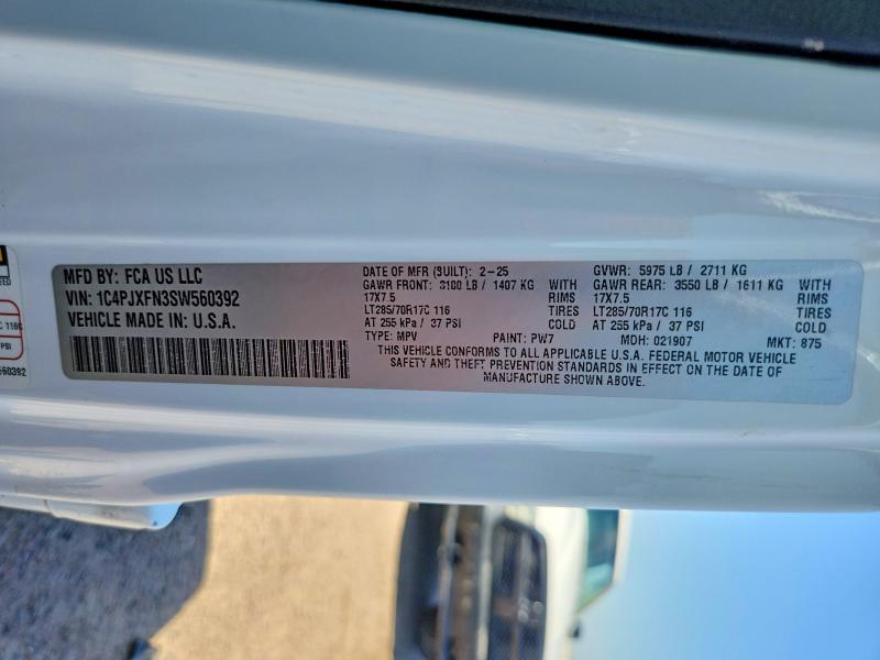 Продаж на аукціоні авто 2025 Jeep Wrangler, vin: 1C4PJXFN3SW560392, номер лоту: 60134496