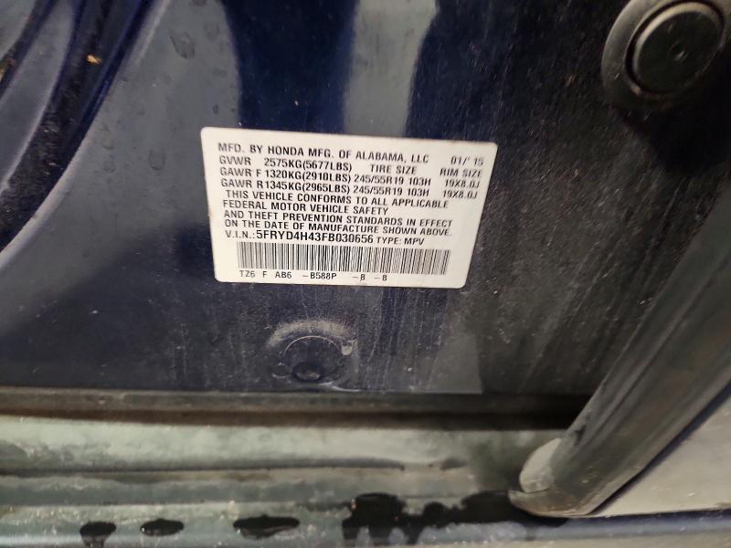 Продажа на аукционе авто 2015 Acura Mdx, vin: 5FRYD4H43FB030656, номер лота: 62996386