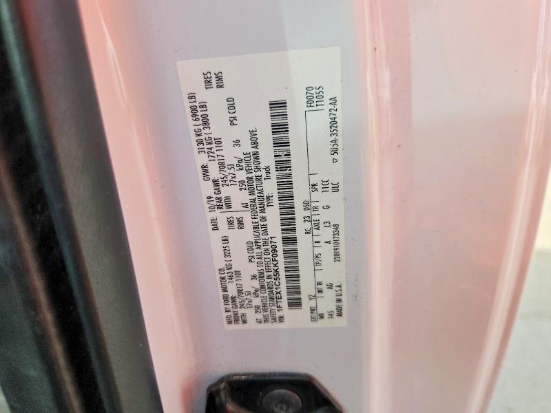 2019 Ford F150 მანქანა იყიდება აუქციონზე, vin: 1FTEX1C55KKF09071, აუქციონის ნომერი: 60398386