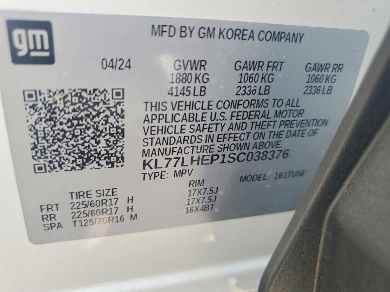 Aukcja sprzedaży 2025 Chevrolet Trax, vin: KL77LHEP1SC038376, numer aukcji: 61766936