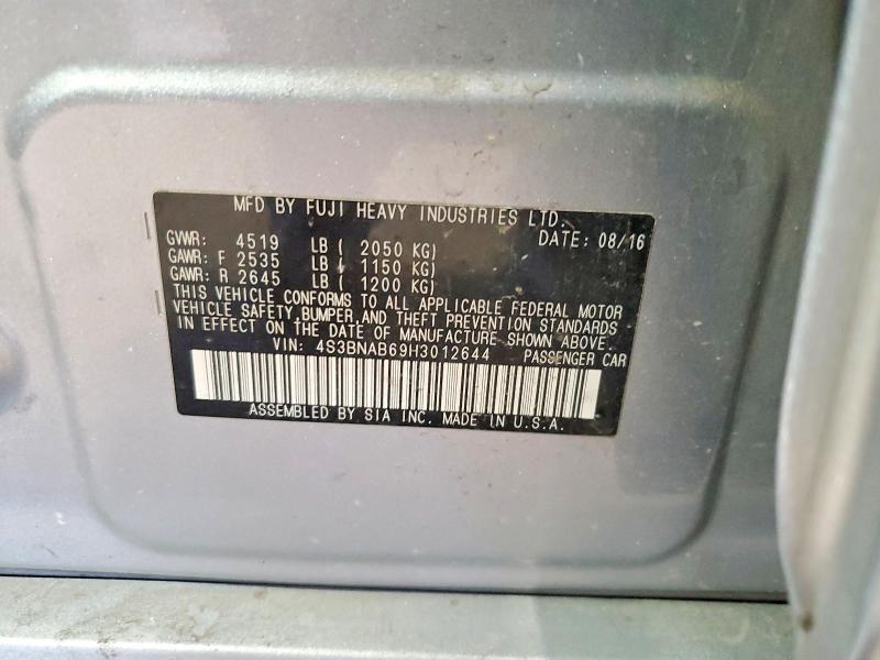 Aukcja sprzedaży 2017 Subaru Legacy, vin: 4S3BNAB69H3012644, numer aukcji: 60312086
