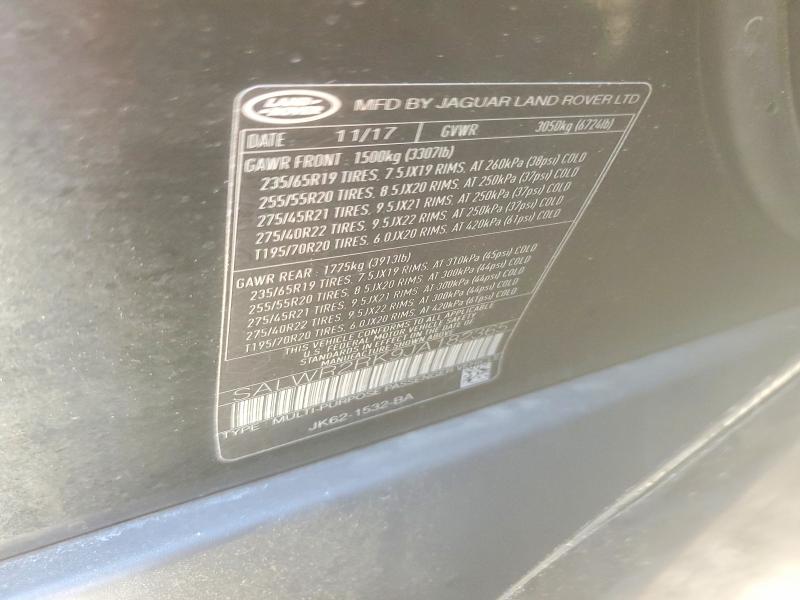 2018 Land Rover Range Rover Sport მანქანა იყიდება აუქციონზე, vin: SALWR2RK9JA182365, აუქციონის ნომერი: 60237596