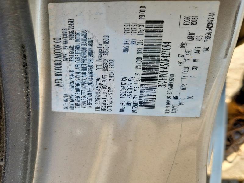 63293026 :رقم المزاد ، 3FAHP0HA5AR427094 vin ، 2010 Ford Fusion مزاد بيع