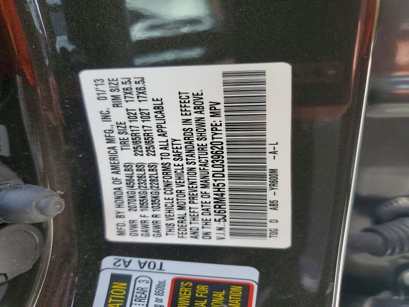 60669606 :رقم المزاد ، 5J6RM4H51DL039620 vin ، 2013 Honda Cr-v مزاد بيع