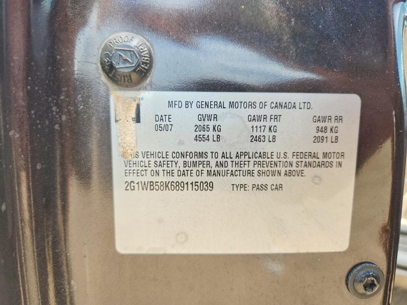 Продаж на аукціоні авто 2008 Chevrolet Impala, vin: 2G1WB58K689115039, номер лоту: 61762116
