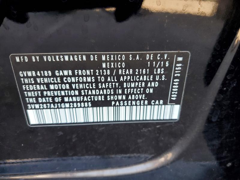 Продажа на аукционе авто 2016 Volkswagen Jetta, vin: 3VW267AJ1GM289885, номер лота: 61162696