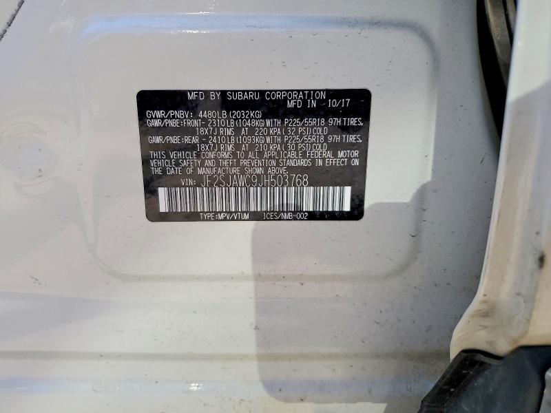 Продажа на аукционе авто 2018 Subaru Forester, vin: JF2SJAWC9JH503768, номер лота: 61001836