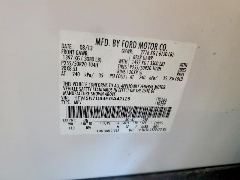 Продаж на аукціоні авто 2014 Ford Explorer, vin: 1FM5K7D84EGA42125, номер лоту: 60829946