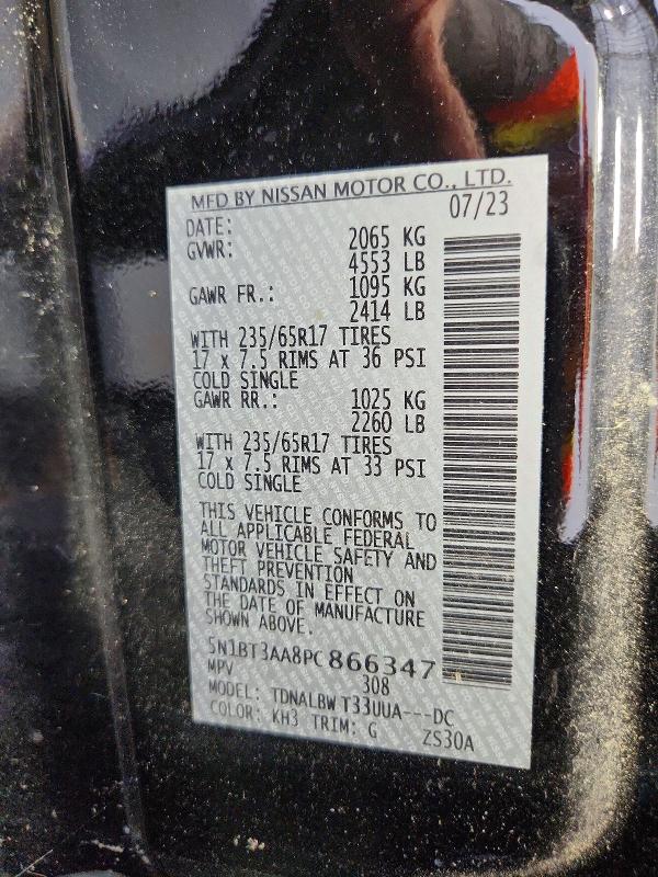 Aukcja sprzedaży 2023 Nissan Rogue, vin: 5N1BT3AA8PC866347, numer aukcji: 61582826