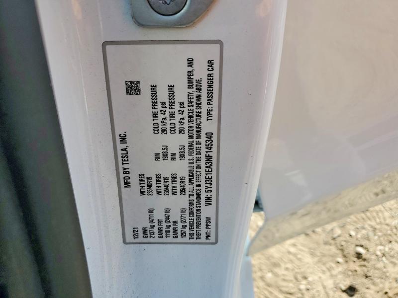 Продаж на аукціоні авто 2022 Tesla Model 3, vin: 5YJ3E1EA3NF145340, номер лоту: 60083636