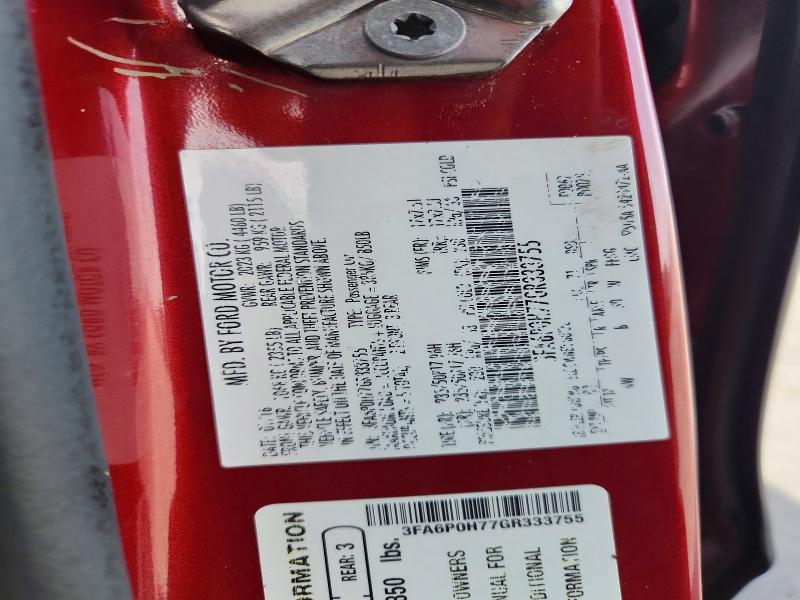 Aukcja sprzedaży 2016 Ford Fusion, vin: 3FA6P0H77GR333755, numer aukcji: 60556576