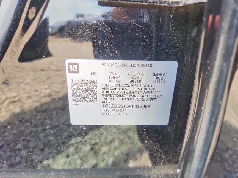 Aukcja sprzedaży 2023 Chevrolet Malibu, vin: 1G1ZB5ST5PF117952, numer aukcji: 60458956