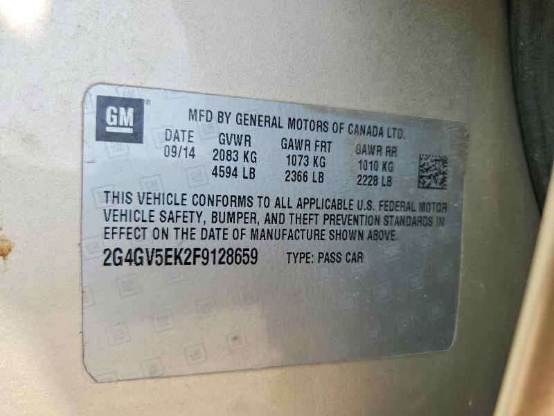 Aukcja sprzedaży 2015 Buick Regal, vin: 2G4GV5EK2F9128659, numer aukcji: 59847656