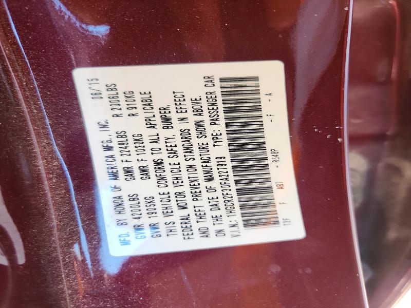 2015 Honda Accord მანქანა იყიდება აუქციონზე, vin: 1HGCR2F30FA227919, აუქციონის ნომერი: 59852696