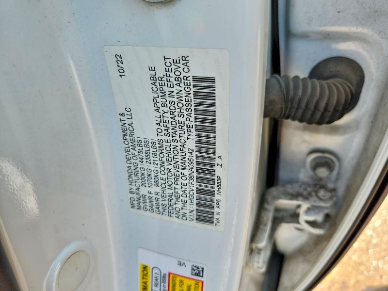 Aukcja sprzedaży 2022 Honda Accord, vin: 1HGCV1F38NA095142, numer aukcji: 62765846