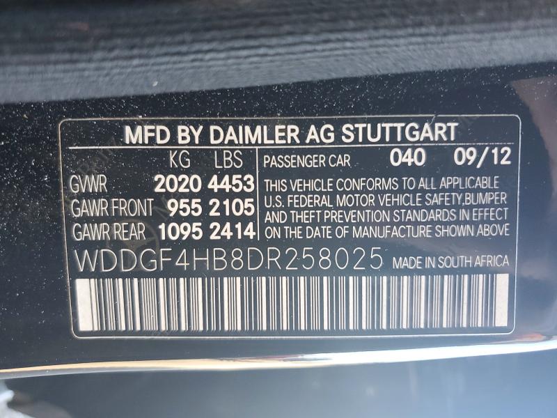 2013 Mercedes-benz C მანქანა იყიდება აუქციონზე, vin: WDDGF4HB8DR258025, აუქციონის ნომერი: 59744536