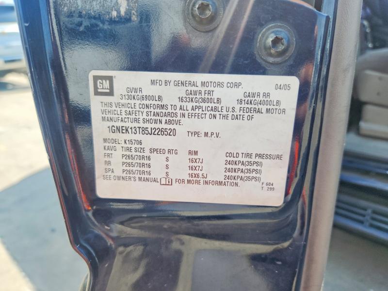 Продажа на аукционе авто 2005 Chevrolet Tahoe, vin: 1GNEK13T85J226520, номер лота: 60307566