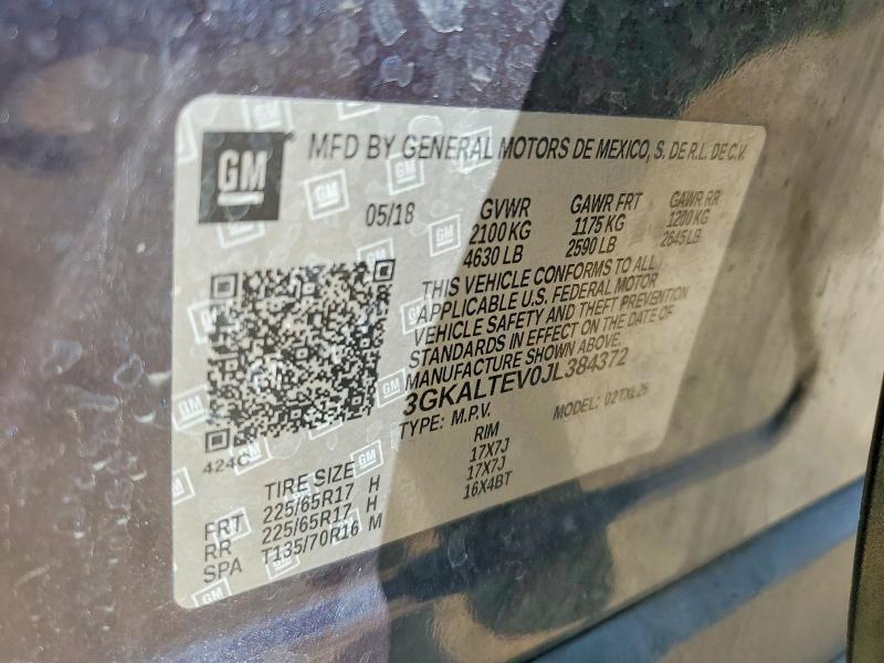 62080166 :رقم المزاد ، 3GKALTEV0JL384372 vin ، 2018 Gmc Terrain مزاد بيع