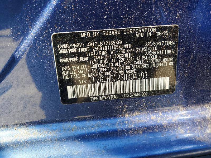 Продаж на аукціоні авто 2025 Subaru Crosstrek, vin: JF2GUHDC2SH304393, номер лоту: 60812266
