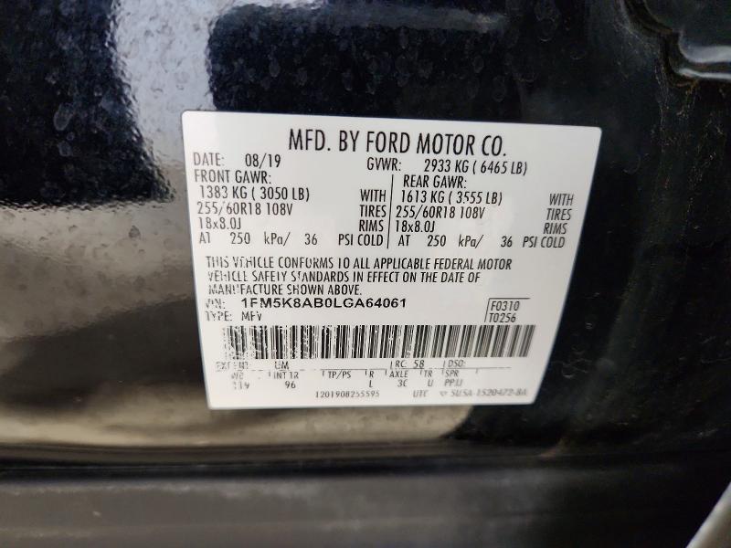 Aukcja sprzedaży 2020 Ford Explorer, vin: 1FM5K8AB0LGA64061, numer aukcji: 60996086