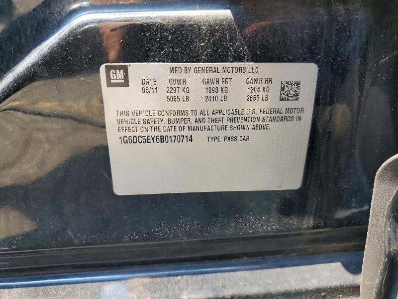 2011 Cadillac Cts მანქანა იყიდება აუქციონზე, vin: 1G6DC5EY6B0170714, აუქციონის ნომერი: 60630136
