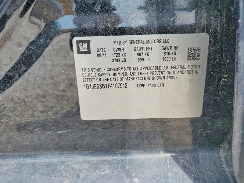 62721356 :رقم المزاد ، 1G1JE5SB1F4107912 vin ، 2015 Chevrolet Sonic مزاد بيع