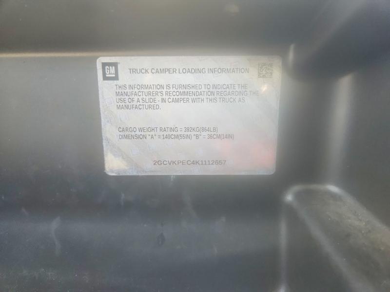 60067846 :رقم المزاد ، 2GCVKPEC4K1112657 vin ، 2019 Chevrolet Silverado Ld مزاد بيع