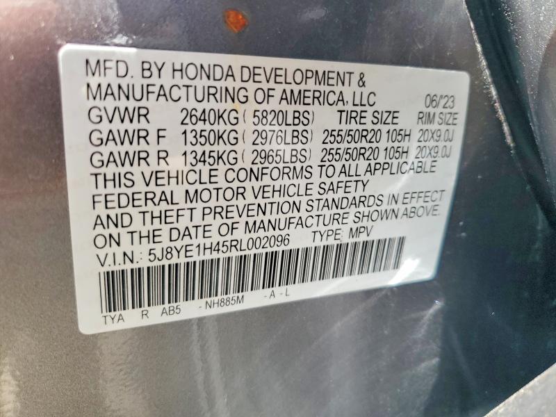 2024 Acura Mdx მანქანა იყიდება აუქციონზე, vin: 5J8YE1H45RL002096, აუქციონის ნომერი: 59783476