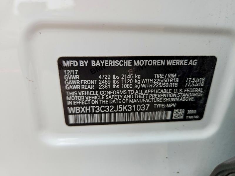 Aukcja sprzedaży 2018 Bmw X1, vin: WBXHT3C32J5K31037, numer aukcji: 59266026