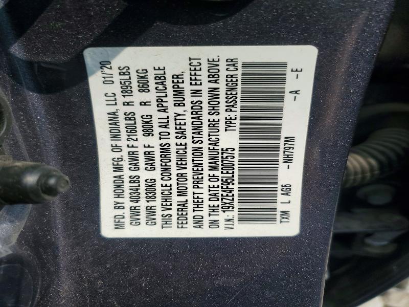 Продаж на аукціоні авто 2020 Honda Insight, vin: 19XZE4F95LE007575, номер лоту: 60662196