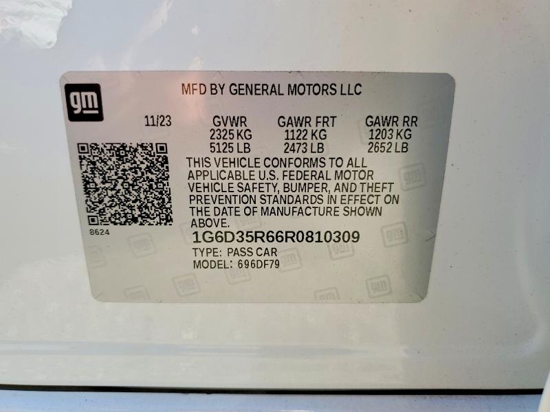 60610126 :رقم المزاد ، 1G6D35R66R0810309 vin ، 2024 Cadillac Ct5-v مزاد بيع