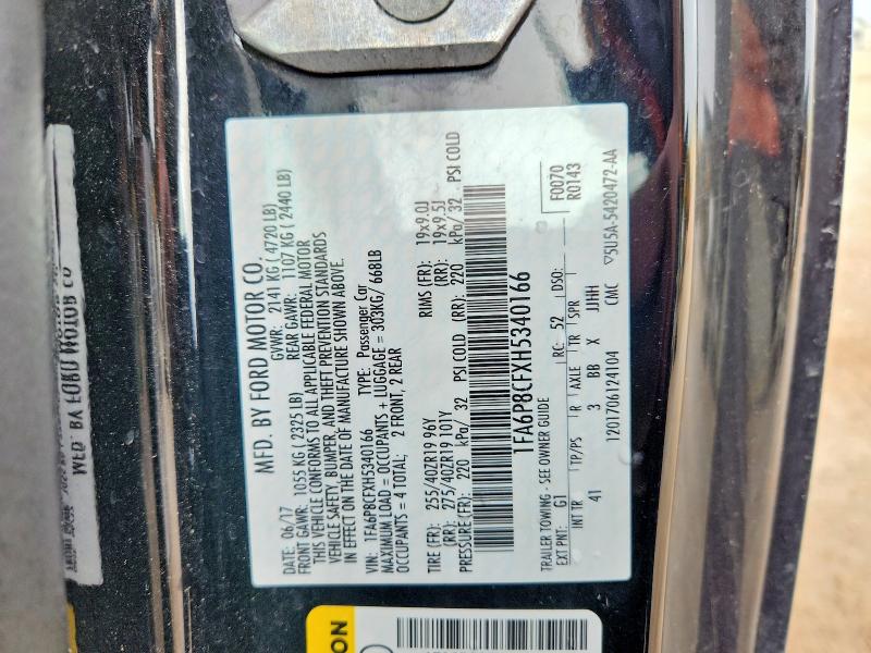 Aukcja sprzedaży 2017 Ford Mustang, vin: 1FA6P8CFXH5340166, numer aukcji: 60526316
