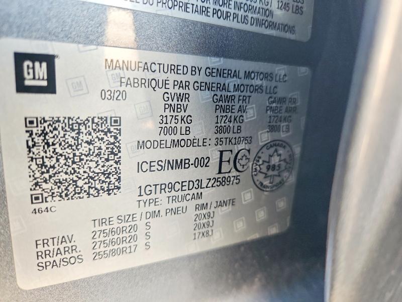 Продажа на аукционе авто 2020 Gmc Sierra, vin: 1GTR9CED3LZ258975, номер лота: 85966265